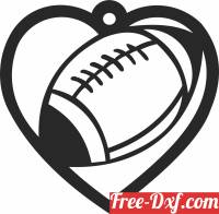 download american football heart ornament free ready for cut