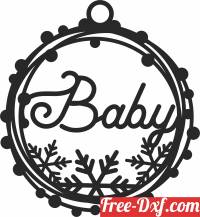 download Baby christmas ornament free ready for cut