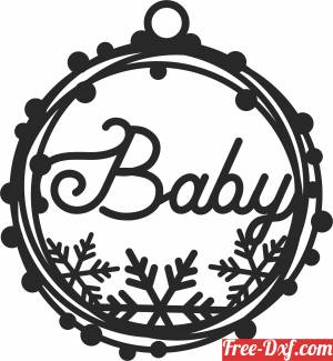 download Baby christmas ornament free ready for cut