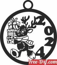 download christmas deer ornament 2024 free ready for cut