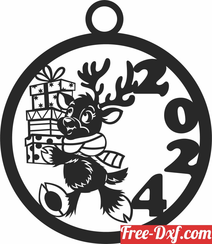 Download Christmas Deer Ornament 2024 Dxf Fqhos High Quality Free   5523 