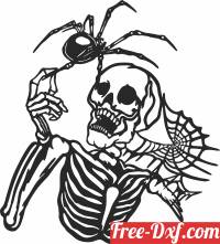 download Spider skull scary clipart free ready for cut