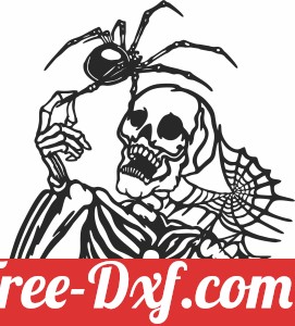 Spider skull scary clipart