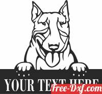 download Bull Terrier dog custom name sign free ready for cut