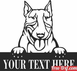 download Bull Terrier dog custom name sign free ready for cut