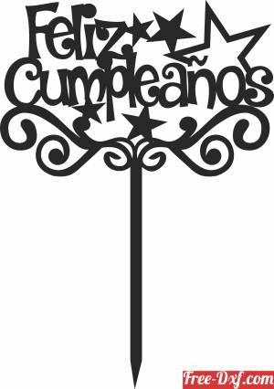 download feliz cumpleanos stake free ready for cut