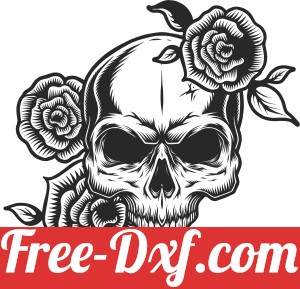 skull with rose cliparts