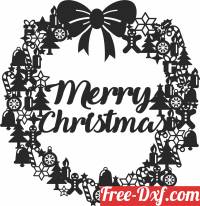 download merry christmas wreath gift free ready for cut