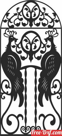 download peacocks pattern door free ready for cut