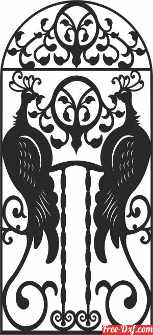download peacocks pattern door free ready for cut