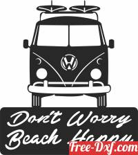 download surfer bus beach happy sign free ready for cut