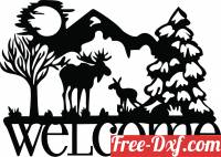 download welcome scene sign buck free ready for cut