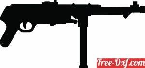 download Assault Riffle Silhouette arms free ready for cut