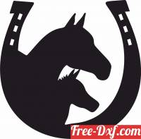 download horse scene horseshoe sign free ready for cut