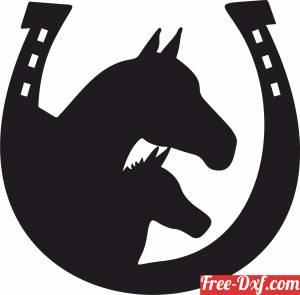download horse scene horseshoe sign free ready for cut