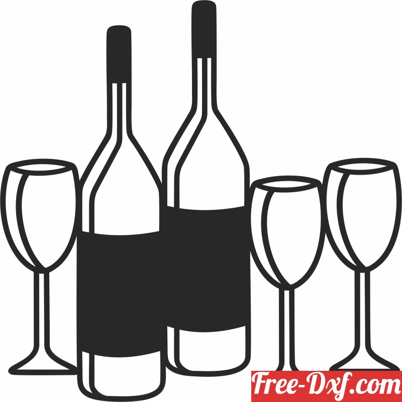 free clipart wine bottle glass