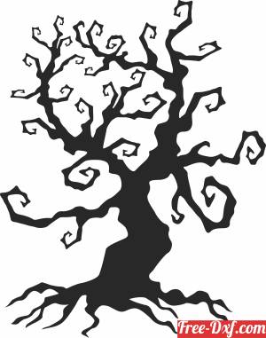 download halloween Spooky tree free ready for cut