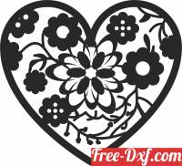 download floral Hearts Valentine's Day free ready for cut