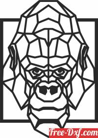 download geometric gorilla clipart free ready for cut