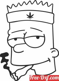download Bart Simpson Smoking Weed free ready for cut