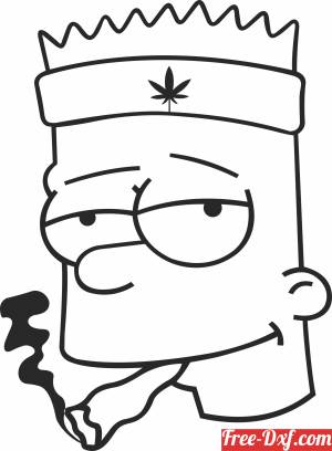 download Bart Simpson Smoking Weed free ready for cut
