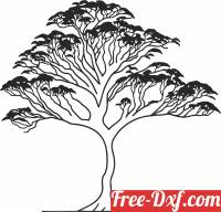 download african Tree vector Silhouette free ready for cut