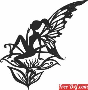 download fairy on flower clipart free ready for cut