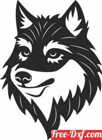 download wolf face wall sign free ready for cut