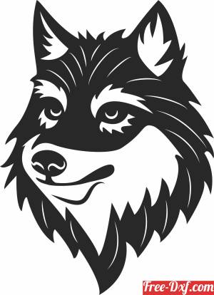 download wolf face wall sign free ready for cut