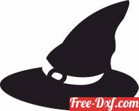 download halloween witch hat silhouette free ready for cut