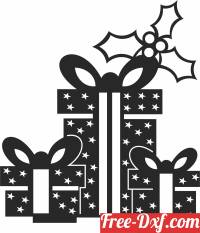 download Christmas gifts wall arts free ready for cut