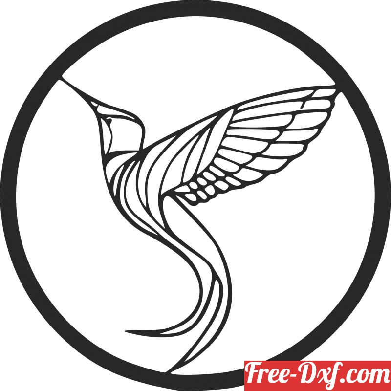 Download Circle bird hummingbird gvFXG High quality free Dxf file