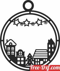 download city Christmas ornaments free ready for cut
