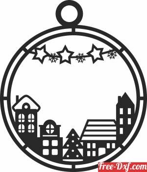 download city Christmas ornaments free ready for cut