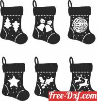 download christmas socks pack free ready for cut