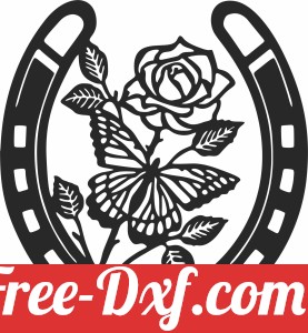 Horse shoe with flower