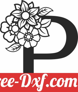 Monogram Letter P with flowers