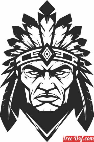 download Indian Head Native American free ready for cut