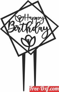 download Happy birthday cake stake free ready for cut