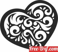 download Heart Ornament decorative art free ready for cut