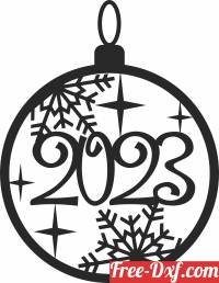 download 2023 new year ornament free ready for cut