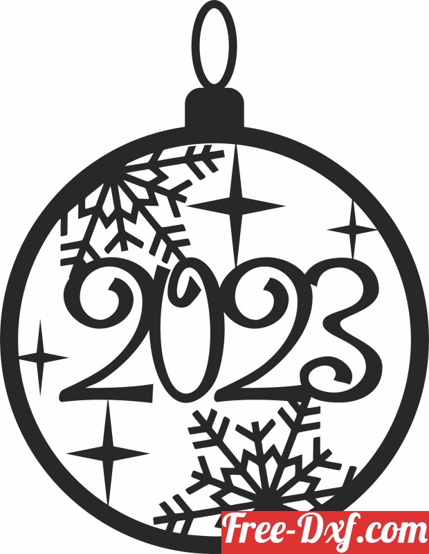 Download 2023 new year ornament h9CJt High quality free Dxf files