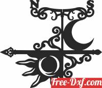 download decorative weathervane sun and moon free ready for cut