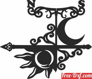 download decorative weathervane sun and moon free ready for cut