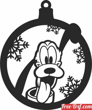 download goofy ears christmas ornament free ready for cut