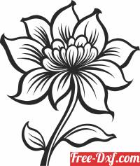 download flower silhouette rose line art free ready for cut