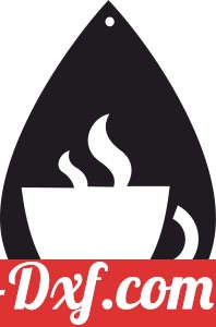 Coffee Cup Silhouette ornament sign