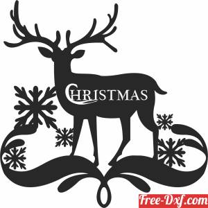 download Christmas deer wall art free ready for cut
