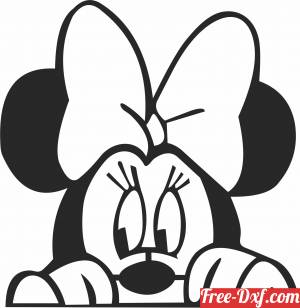 download Minnie Mouse  wall art free ready for cut