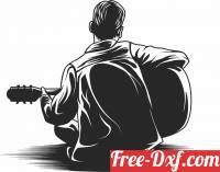 download man playing guitar clipart free ready for cut